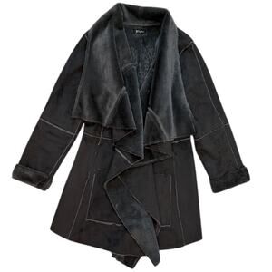 Johnny Was Biya Karenina Faux Suede Sherpa Drape Coat